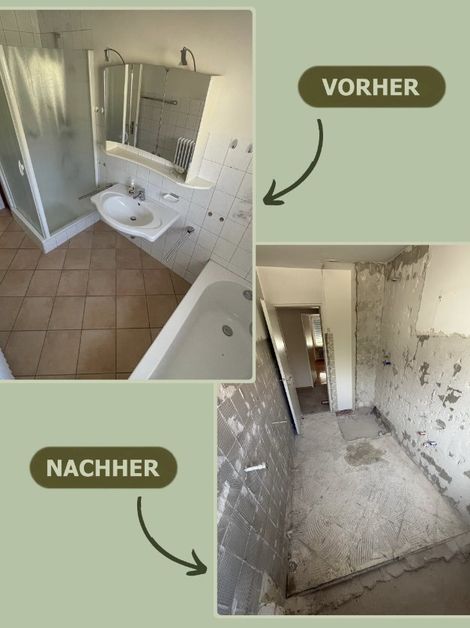 Vorher und nachher: Badezimmer entkernt